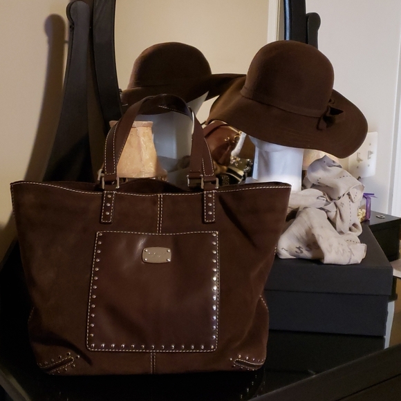 🛍Michael Kors "Astor "Suede Leather Tote - Picture 2 of 12